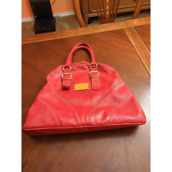 GUIA’S Large Made in Italy Leather Red Bag - Picture 6 of 16